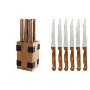 Salt and Pepper Butcher Wood 4" Block Steak Knives SALP1003